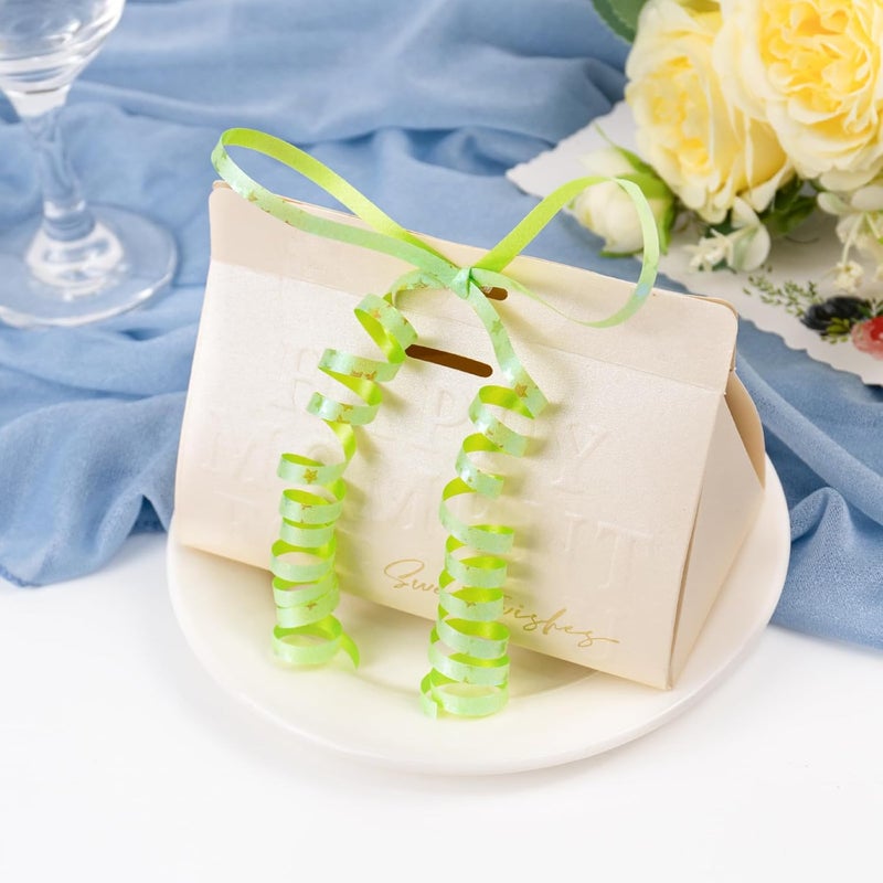HimBen 500 Yards Curling Ribbon for Gift Wrapping, 3/16" Balloon String for Christmas Valentine Birthday Wedding Party Festival Decoration, Crafts, Flower Bouquet(Glitter Star Apple Green) - Image 3